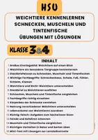 Vorschau - Arbeitsblätter - Weichtiere kennenlernen Schnecken, Muscheln und Tintenfische Übungen mit Lösungen Klasse 3 & Klasse 4 - Deckblatt