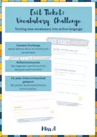 Vorschau - Aufgabenkarten - Exit Ticket Challenge Englisch | Aktive Wortschatzarbeit & Vocabulary Practice | Sek I & Sek II - Deckblatt