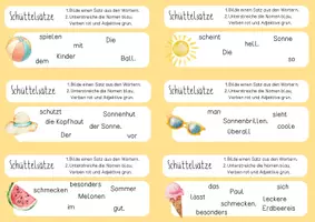 Vorschau - Arbeitsblätter - Schüttelsätze für den Deutschunterricht: Thema Sommer - Seite 3