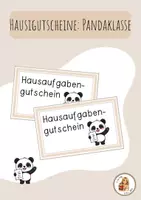 Vorschau - Anderer Materialtyp - Hausigutscheine Pandaklasse - Deckblatt
