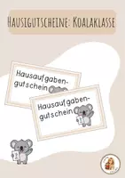 Vorschau - Anderer Materialtyp - Hausigutscheine Koalaklasse - Deckblatt