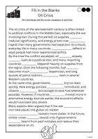 anteprima - Esercizi - Fill in the Blanks - Oil Crisis - Pagina 1