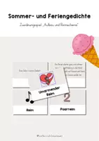Vorschau - Unterrichtsreihen - Unterrichtsreihe zum Thema Gedichte - Sommer- und Feriengedichte - Zuordnungsspiel Aufbau und Reimschema von Gedichten - Handlungsorientiertes und entdeckendes Lernen - Deckblatt