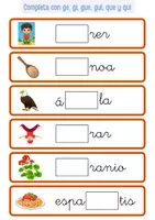 Vista previa - Tarjetas / Manipulativos - LETRAS GE, GI, GUE, GUI, QUE Y QUI - página 3