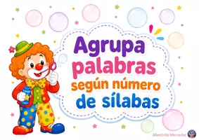 Vista previa - Tarjetas / Manipulativos - CLASIFICAR PALABRAS SEGÚN NÚMERO DE SÍLABAS - Portada