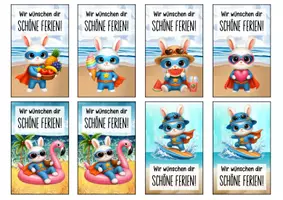 Vorschau - Anderer Materialtyp - Feriengrüße Hase Hasenklasse Lesezeichen Sommer - Seite 2