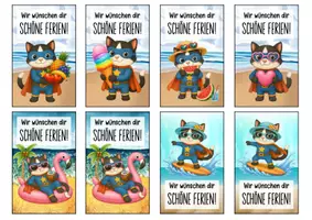 Vorschau - Anderer Materialtyp - Feriengrüße Katze Katzenklasse Lesezeichen Sommer - Seite 2