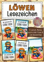 Vorschau - Anderer Materialtyp - Feriengrüße Löwe Löwenklasse Lesezeichen Sommer - Deckblatt