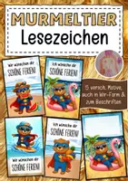 Vorschau - Anderer Materialtyp - Feriengrüße Murmeltierklasse Lesezeichen Sommer - Deckblatt