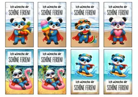 Vorschau - Anderer Materialtyp - Feriengrüße Pandaklasse Lesezeichen Sommer - Seite 1