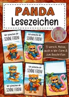 Vorschau - Anderer Materialtyp - Feriengrüße Roter-Panda-Klasse Lesezeichen Sommer - Deckblatt