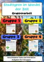 Vorschau - Stationenlernen - Stadttypen im Wandel der Zeit Gruppenarbeit - Deckblatt