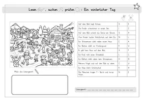 Vorschau - Arbeitsblätter - Winter & Schnee: Lesen, suchen, prüfen (Wimmelbild & Leseförderung) - Deutsch - Kl. 2 - Seite 2