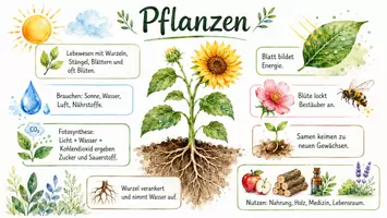 Vorschau - Arbeitsblätter - Arbeitsblatt "Pflanzen" + Onlineübung & MP3 + Infografik - Seite 2