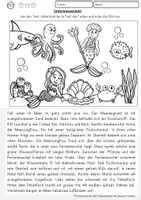Vorschau - Arbeitsblätter - Lesen, Verstehen und Malen Leseübung Sommer, Leseverstehen Klasse 2, 3, 4, DaZ - Seite 1