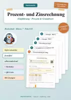 Vorschau - Arbeitsblätter - Prozentrechnung Klasse 7 – Grundwert & Alltag - Deckblatt