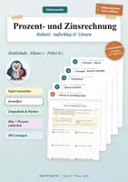 Vorschau - Arbeitsblätter - Rabatt, Aufschlag & Zinsen – Mathe Klasse 7 - Deckblatt