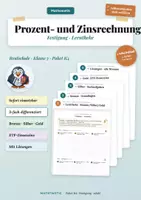 Vorschau - Arbeitsblätter - Lerntheke Prozent & Zinsen – Klasse 7 (differenziert) - Deckblatt