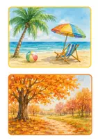 Vorschau - Bildkarten - Bild- und Wortkarten Seasons - Seite 1