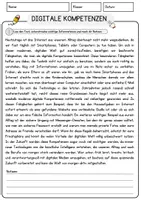 Vorschau - Arbeitsblätter - Digitale Kompetenzen Arbeitsblätter mit Fragen + Lösungen Lesetext - Seite 1