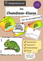 Vorschau - Lehrpläne/Lehrermaterial - Namensschilder Paket Chamäleon Klassentier - Deckblatt