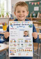 Vorschau - Arbeitsblätter - Steckbrief 1. Klasse Einschulung | Das bin ich Arbeitsblatt | Mal-Steckbrief Schulanfang Grundschule - Seite 1