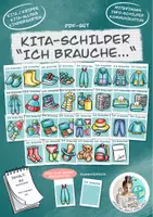 Vorschau - Mal- und Bastelvorlagen - Kita-Schilder "Ich brauche..." / Kindergarten Krippe - Deckblatt