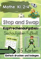 Vorschau - Spiele - Stop and Swap: Sachaufgaben Fußball Klasse 2-4 - Deckblatt