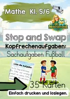 Vorschau - Spiele - Stop and Swap Sachaufgaben - Fußball Klasse 5/6 - Deckblatt