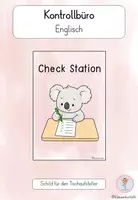 Vorschau - Poster - Kontrollbüro Englisch I Check Station I Schild für den Tischaufsteller - Deckblatt