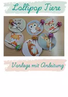 Vorschau - Mal- und Bastelvorlagen - Lollipop-Tiere - Deckblatt