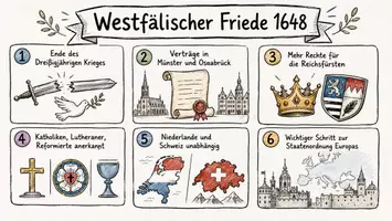 Vorschau - Arbeitsblätter - AB mit Fragen zum Thema "Westfälischer Friede" + Lösungsblatt + Infografik - Seite 1