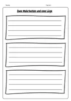 Vorschau - Arbeitsblätter - Zwei Wahrheiten und eine Lüge - Deckblatt