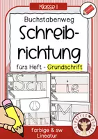Vorschau - Unterrichtsreihen - Buchstabenweg GRUNDSCHRIFT – Buchstaben A–Z Schreibrichtung lernen - Deckblatt