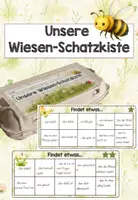Vorschau - Mal- und Bastelvorlagen - Unsere Wiesen-Schatzkiste: Vorlage für Eierkarton - Deckblatt