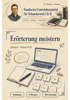 Vorschau - Arbeitsblätter - Erörterung Klasse 9-10 Stationenlernen - Deckblatt