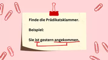 Vorschau - Präsentationen/Tafelbilder - Die Prädikatsklammer - Tafelbild - Seite 1