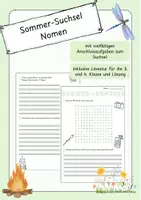 Vorschau - Arbeitsblätter - Materialpaket Sommer-Suchsel/Wörtersuche Nomen - Seite 1