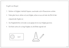 Vorschau - Arbeitsblätter - Rechnen in Bewegung (Mal- und Geteiltaufgaben) - Seite 1