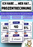 Vorschau - Spiele - Prozentrechnung: Ich habe, wer hat? – Spiel & Kopfrechnen - Deckblatt