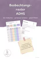 Vorschau - Fördermaterial/Inklusion - Beobachtungsraster ADHS – strukturiert beobachten - Deckblatt