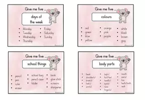 Vorschau - Spiele - Englisch-Warm-up I Give me five! I Wortschatz wiederholen & aktivieren - Seite 1