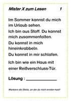 Vorschau - Aufgabenkarten - Rätsel zum Lesen (einfache Version) - Deckblatt