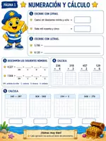 Vista previa - Hojas de trabajo - “Repaso Final Pirata de Matemáticas | 3.º de Primaria” - página 1