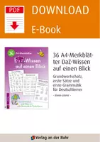 Vorschau - Arbeitsblätter - 36 A4-Merkblätter DaZ-Wissen auf einen Blick: Grundwortschatz, erste Sätze und erste Grammatik für Deutschlerner - Seite 1