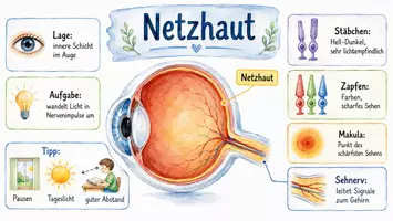 Vorschau - Arbeitsblätter - Arbeitsblätter zum Thema "Netzhaut" + Lösung & MP3 + Infografik - Seite 3