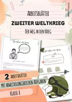Vorschau - Arbeitsblätter - Weg in den Krieg | Arbeitsblatt mit abwechslungsreichen Aufgaben | Zweiter Weltkrieg | Klasse 8 - Deckblatt