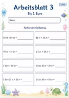 Vorschau - Arbeitsblätter - Rechnen mit Geld Klasse 2 | Mathematik Klasse 2 | 7 Arbeitsblätter als PDF - Seite 3