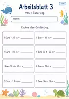 Vorschau - Arbeitsblätter - Geldbeträge subtrahieren | Mathematik Klasse 2 | 7 Arbeitsblätter als PDF - Seite 3