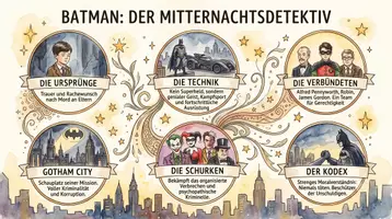 Vorschau - Arbeitsblätter - Arbeitsblätter zum Thema "Batman" + Lösung & MP3 + Mindmap + Infografik - Seite 1